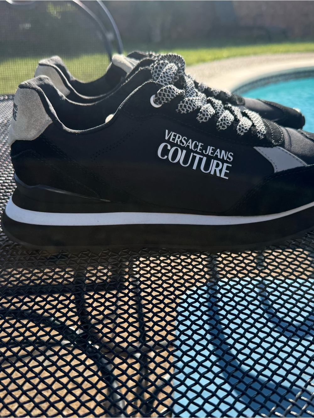Versace Jeans Collection Black and White Low-Top Sneakers